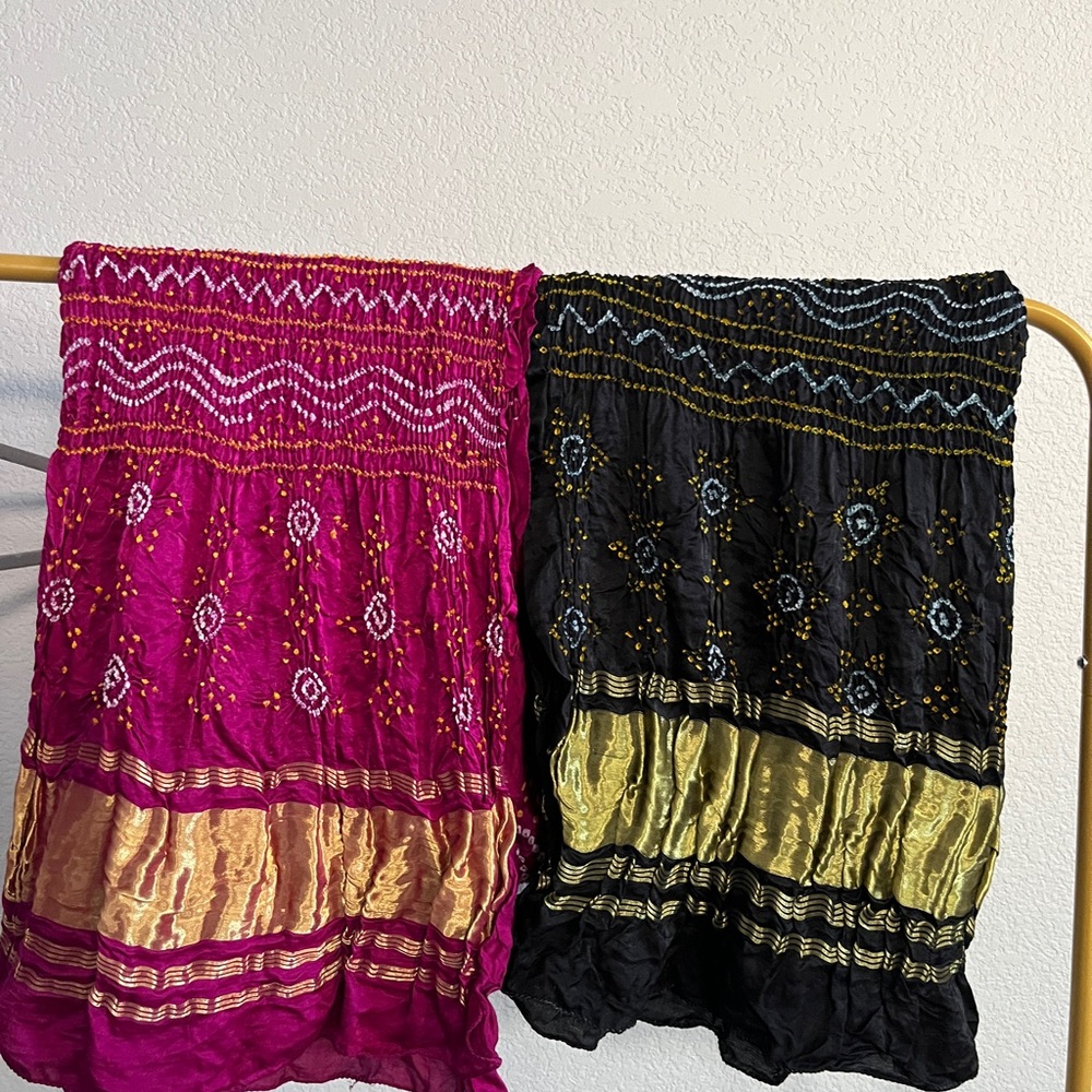 COPY - 2 new bhandej dupattas scarves